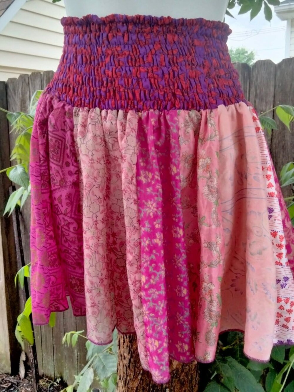 NWOT Women Colorful Boho Patchwork Silky Shorts -Pink Multi Color One Size